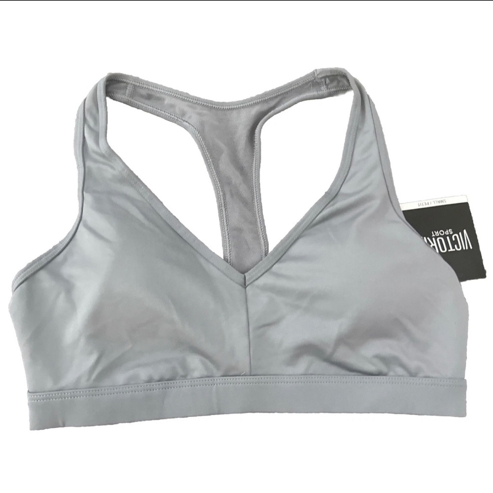 Victoria’s Secret Lightly Padded Light Gray Racerback Sports Bra